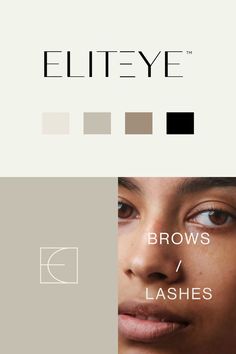 a woman with brown eyes is shown in the middle of an advertisement for eyelinere