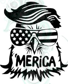 an eagle with sunglasses and the words merica