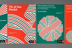 three books with different designs on them, one in red and the other in green