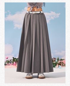 Age: 18-24 years oldSize: S M L XLPattern: Solid colorStyle: StreetStreet: Sports and leisureWaist type: Low waistColor classification: gray pinkSKU: B01390E32Skirt type: pleated skirtYear Season: Summer 2023Skirt length: Long skirtSilhouette: Type AMaterial composition: polyester