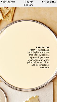 an image of a plate with apple core on it