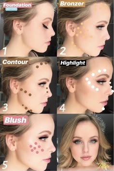 Makeup Tutorial Bronzer, Contour Make-up, Bronzer Tutorial, Eyeshadow Guide, Face Contouring Makeup, Makeup Contouring, Makeup Order, Makeup Lessons