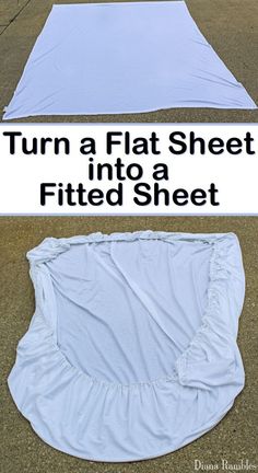 an image of how to turn a flat sheet into a fitted sheet on the ground