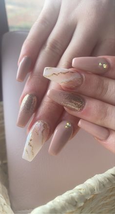 #acrylics # #beigeacrylics #nails #beigenail February Neutral Nails, Beige Nails With Glitter, Beige Nails Acrylic, Beige Acrylic Nails, Uñas Beige Elegantes, Pin Up Nails, Beige Nails Design, Gold Nail Designs, Asian Nails