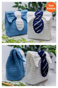 Tie Gift Bag Free Crochet Pattern Quick Crochet Christmas, Backpack Crochet, Bags To Crochet, Perfect Gift Wrapping, Men Crochet, Crochet Market, Crochet Hat Patterns