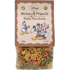 mickey and friends pasta tricolore in plastic bag with disney characters on the side