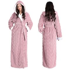 PRICES MAY VARY. Warm & Soft: This women's bathrobe, made of fluffy fleece material, is soft to the touch and comfortable to wear. The lightweight flannel robe brings you a luxuriously warm and soft experience. Comfortable Design: The full length robe with a large hood, two wide pockets and long sleeves. Its extra-long design enables complete envelopment, ensuring warmth from head to toe. Occasion & Function: Experience the cozy comfort of this bathrobe after a shower or bath. Whether you're ind Flannel Robe, Womens Bathrobes, Fleece Robe, Long Gown Dress, Dressing Gown Robe, Comfortable Design, Extra Long, Warm Winter, Nightwear