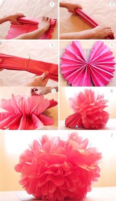 how to make tissue paper pom poms