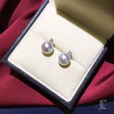 Highlight: Classic Stud Earrings Product Information Origin Japan Material 8-8.5mm Akoya Pearls, 18k Gold, and SI Quality Natural Diamonds Dimensions Height Approx. 2.0cm Pearl Shaped: Round Size: 8-8.5mm or 9-9.5mm Quality: AAA Nacre: Very Thick Color: White Luster: Very High Accessories Metal: 18k Gold Other: 0.10ct of SI Quality Natural Diamonds Timeless Pearl Earrings With Diamond Accents As Gift, Timeless Pearl Earrings With Diamond Accents, Formal Round Akoya Pearl Diamond Earrings, Classic Round Pearl Earrings With Prong Setting, Gift Akoya Pearl Diamond Earrings With Diamond Accents, Classic Akoya Pearl Earrings With Brilliant Cut, Akoya Pearl Diamond Earrings For Gift, Classic Round Akoya Pearl Earrings, Classic Akoya Pearl Earrings For Anniversary