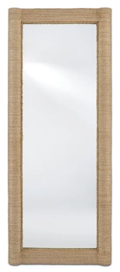 a mirror that is made out of jute and burlied fabric with a border around the edge