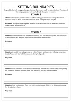 Healthy Boundaries Worksheet Boundaries Therapy Activities, Healthy Relationship Group Activities, Boundaries Activities For Groups, Healthy Relationships Activity, Boundaries Worksheets For Adults, Group Therapy Values Activity, Boundary Worksheet, Seeking Safety Group Activities, Recovery Coach Worksheets