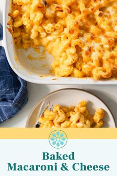 baked macaroni and cheese casserole on a plate