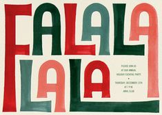 a poster with the words falla fala written in red, green and black