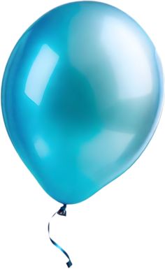 a blue balloon floating in the air