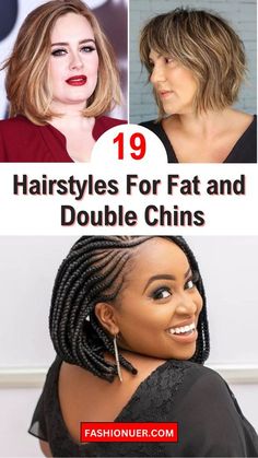 Short Hairstyle Women With Double Chin, Pixie Double Chin, Heavy Face Hairstyles, Best Haircut For Double Chin Face Shapes, Hairstyles For Heavy Face, Hairstyles For Plus Size Faces, Bob For Double Chin, Hairstyles For Large Women Plus Size, Hairstyles For Fuller Faces For Women