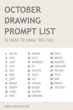 the december drawing prompt list is shown