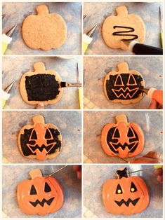 how to decorate pumpkin cookies for halloween