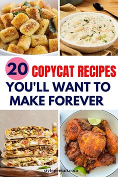 the top 20 copycat recipes you'll want to make for dinner and dessert