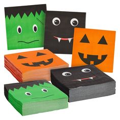 halloween paper bags with faces and mouths