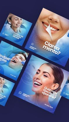 four different flyers for dental services on a dark blue background with white text that reads cloud metro?