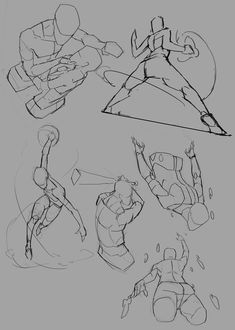 some sketches of people doing different things