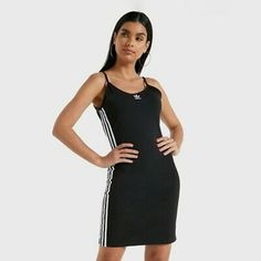 Adidas Originals Tank Dress- Black/White New With Tag, Never Worn. No Smoke Or Pets. Please Note: Photos Show L But This Listing Is The Exact Same But Is A Small/L Was Sold. Small: Armpit To Armpit (Laying Flat) 16.5" Shoulder To Hem: 35" #Tds232 Sporty Adidas Cotton Dress, Sporty Black Summer Dress, Summer Stretch Adidas Dresses, Sporty Black Mini Dress, Sporty Black Spring Dress, Sporty Black Dress For Spring, Adidas Fitted Mini Dress, Fitted Adidas Mini Dress, Adidas Cotton Summer Dress