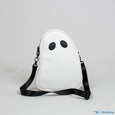 OrcaJump - Adorable Ghost-themed Shoulder Bag Novelty Black Standard Backpack, Black Novelty Standard Backpack, Novelty Backpack For Daily Use, Novelty Backpack For Everyday Use, Fun Daily Use Standard Backpack, Novelty Backpack For Travel, Themed White Backpack For Everyday Use, Themed Rectangular Bags For Daily Use, Halloween White Backpack