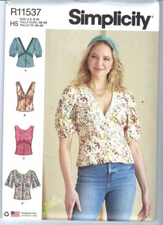 a woman's blouse and top sewing pattern