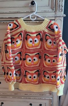 Ponchos Aren’t Just For Granny Anymore Garfield Sweater, Granny Square Pattern, Feeling Nostalgic, Crochet Design Pattern, Granny Squares Pattern, Fun Crochet Projects, Diy Crochet Projects, Crochet Granny