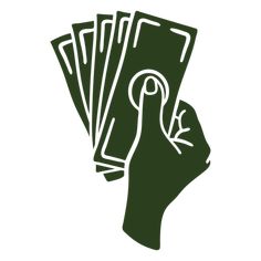 a hand holding several bills in it's palm, with the other hand pointing at them