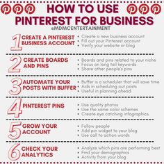 how to use pinterest for business info sheet with instructions on how to use pinterest