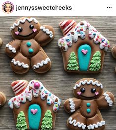 gingerbread cookies decorated with icing and decorations