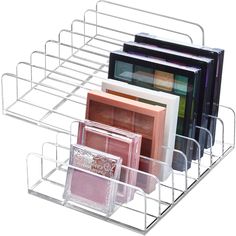 PRICES MAY VARY. 【7 Sections】Functional makeup pallet organizer designed with 7 divided sections, hold the most sizes of eyeshadow palettes, Concealer plates, blush discs, foundation discs, sunglasses, etc 【Proper Size】The eyeshadow pallet organizer measures 4.9"x6.7"x1.6" and each divider is spaced 0.8" apart in an open design that allows you to store your favorite makeup vertically 【Ultra-Clear Material】Our makeup organizer is made of sturdy acrylic plastic, BPA free, shatter-resistant with pr Makeup Palette Organizer, Makeup Palette Organization, Clear Acrylic Makeup Organizer, Clear Makeup Organizer, Palette Organizer, Makeup Order, Makeup Pallets, Countertop Display, Úložný Box