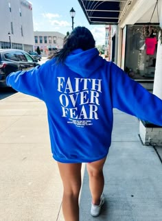 Loving God | Faith Over Fear | Hoodie Weak Woman, Jesus Merch, Clothes For Christmas, Navy Blue Aesthetic, Quote Widget, Christian Concert, Europe Fits, Thread Craft, Jesus Clothes