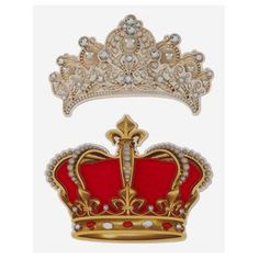 Dimensions: 3.85" x 6.85" Material: Cardstock, Fabric & Plastic Color: Red, Gold, White & Silver Quantity: 2 Add a regal touch to your paper crafts with these Crown & Tiara 3D Stickers. The crown features a velvet red backing with gold accents and red and clear rhinestones lining the bottom. The tiara is gold with images of rhinestones lining it as well as imitation pearls and clear dimensional rhinestones. Create a look filled with excellence by incorporating these dimensional stickers into you 3d Stickers, Craft Stickers, Mixed Media Projects, Tiaras And Crowns, Clear Rhinestones, Gold Accents, White Silver, Scrapbook Paper Crafts, Tiara