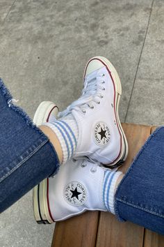 Crew version of one of our bestsellers the Boyfriend Socks! DETAILS 85% Cotton, 13% Polyester, 25 Spandex One size fits most Made in Korea Boyfriend Socks, High Converse, Converse Aesthetic, Chanel No5, The Boyfriend, Blue Crew, Nancy Drew