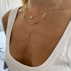 Jewelry Necklace Simple, Dainty Necklaces, Stacked Necklaces, Golden Jewelry, Dainty Gold Necklace, Gold Necklace Layered