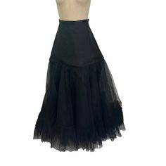 Tomasz Starzewski Black Vintage Petticoat, Multiple Layers Of Tulle And Flexible Circle Upper Skirt, Hook Clasp Closure Women's Xs (Tag States Size 6 But Measurements Are Smaller Than Sz 6, Please See Below) Approx Flat Measurements 11.5" Waist 43" Long Condition Is Excellent, No Flaws Noted Tomasz Starzewski, Black Tulle, Hook Clasp, Tulle Lace, Black Vintage, Petticoat, Womens Skirt, Size 6, Skirt