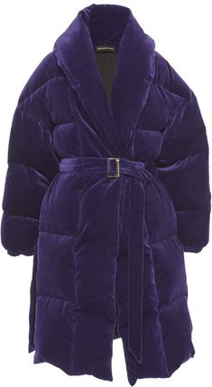 Alexandre Vauthier Oversized Velvet Puffer Coat Blue Velvet Coat, Oversized Puffer Coat, Oversized Puffer, Cool Coats, Luxury Outerwear, Lapel Coat, Puffy Coat, Velvet Coat, Blue Coat