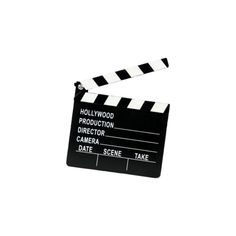 a black and white movie clapper with the words hollywood production director came to date