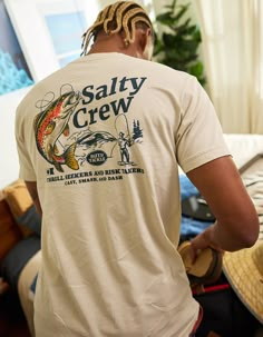 Salty Crew Sneak Away Tee. Graphic On Left Chest. Large Graphic On Back. Clamp Label On Left Sleeve. Crew Neck. Short Sleeve. 100% Cotton. Machine Wash. Imported. Fishing Graphic Tees, Vintage Graphic Tees Men, Trendy Graphic Tees Men, Texas Graphic Tee, Men's Graphic Tee, Outdoor Graphic Tees, Men’s Style Graphic Tees, Men’s Graphic Tee, Men’s Graphic Tees