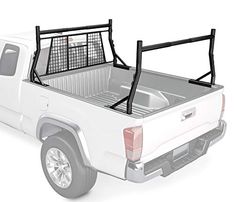 a white truck with a cage on the back