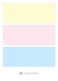 four different colors are shown in the same color scheme, one is blue, yellow and pink