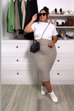 High Waisted Skirt Curvy, Modest Hot Weather Outfits Summer, Plus Size Summer Party Outfits, Plus Size Skirt Outfits Casual, Size 16 Women Outfits Summer, Size 16 Summer Outfits, Plus Size Sneaker Outfits, Women Summer Outfits 2024, Shein Curvy Outfits