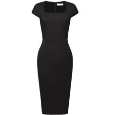 This dress can be a perfect addition to almost any outfit from formal to daily wear, great for work, meetings, office, businesses, work, parties, cocktails, weddings, casual, daily dressing, etc. Pair with high heels for a chic office look. Comfortable and versatile, this pencil dress is perfect on its own or as a layer under a blazer. Office Pencil Dress, Formal Office Dresses For Women, Law Work Outfits, Office Dress Aesthetic, Business Casual Women Dresses, Black Business Casual Dress, Black Work Dress Outfit Office Wear, Work Appropriate Dresses, Office Siren Clothes