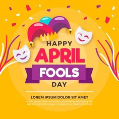 Flat design april fools day concept Free Vector April Fools Day Image, April Mop, Happy April Fools Day, Name Creator, Happy April, Business Card Texture, Instagram Status