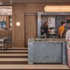 the kitchen is clean and ready to be used as a coffee shop or restaurant area