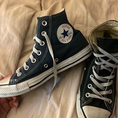 Well Loved But In Amazing Condition And Will Look Brand New With A Good Clean Shoes Inspo Converse, High Top Converse Shoes, Cute And Comfy Shoes, Soft Grunge Shoes, Women’s Converse, Shoes 2000s Style, Shoes For Back To School 2024, Marauders Shoes, Shoes For Women Sneakers & Athletic