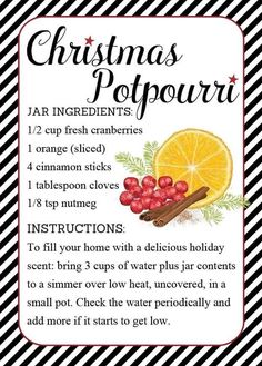 christmas poppour recipe with oranges, cinnamon sticks and cranberries on it