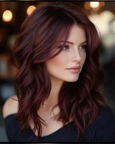 Fall Brunette Hair Color With Red, Brunette Hair Color Ideas For Fall Dark, Dark Brown Hair With Burgundy Peekaboo, Fall Hair Colors Red Brown, Cherry Cola Colored Hair, Brunette To Red Hair Transformation, Mahogany Auburn Hair Color, Fall Hair Colors Cool Tones, Medium Mahogany Brown Hair